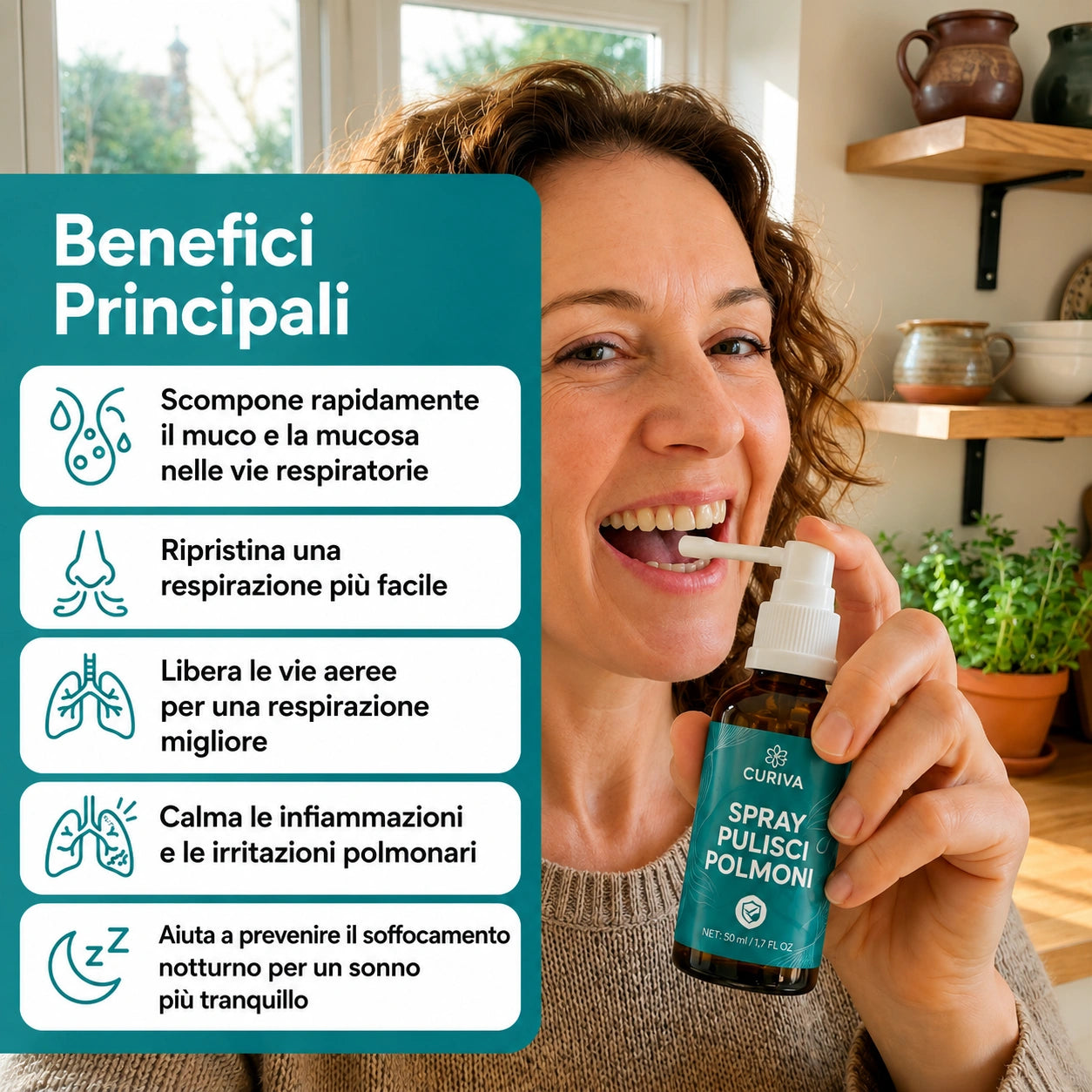 CURIVA™ Spray purificante per i polmoni